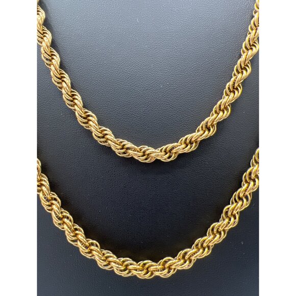 Monet 56" 6.25mm Chunky Chain Twisted Rope Necklace Gold Tone Classic - Picture 2 of 8